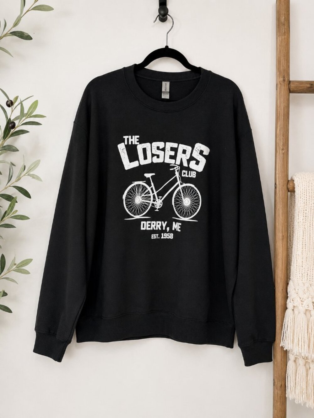 Stephen King IT Losers Club Derry Maine Graphic Sweatshirt Black L